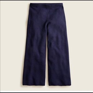 Wide-leg sweater-pant J Crew Size M Navy Blue Cropped NWT